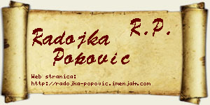Radojka Popović vizit kartica